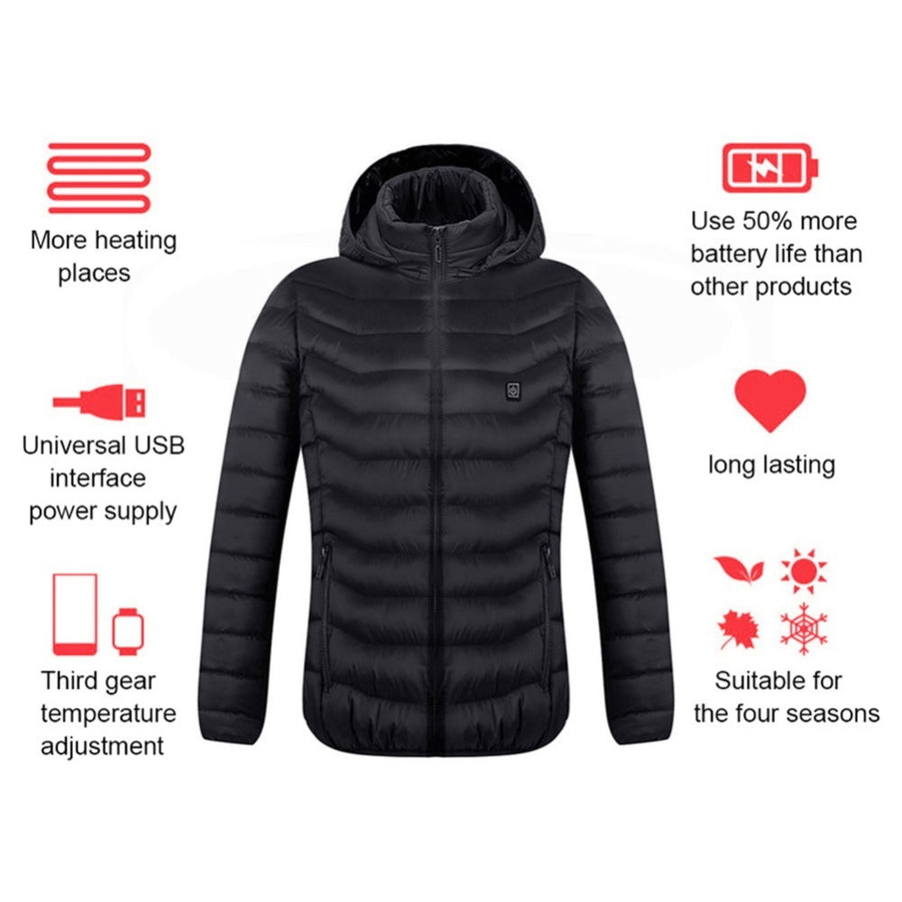 Heated USB Electric Jacket Coat