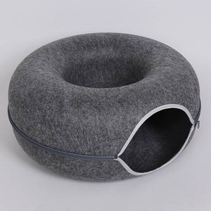 Donut Cat Bed Pet Cat Tunnel Interactive Game Toy Cat Bed Dual-use