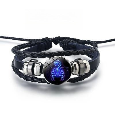 12 Zodiac Signs Constellation Charm Luminous Bracelet