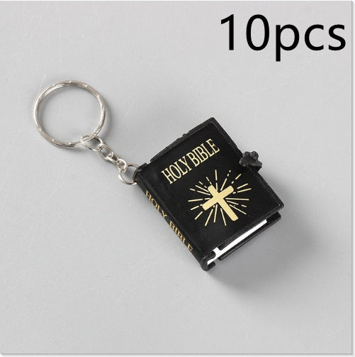 Mini HOLY Bible Keychain Religious Christian Jesus Cross Key Chain