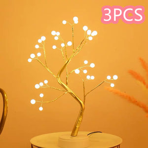 Mini Christmas Tree Copper Wire Garland Lamp Led Night light