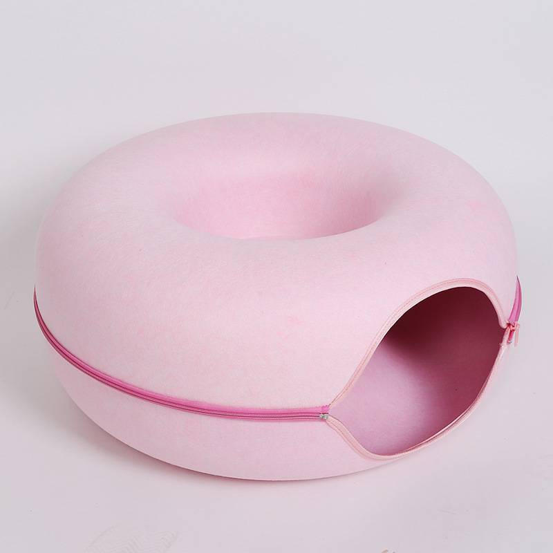 Donut Cat Bed Pet Cat Tunnel Interactive Game Toy Cat Bed Dual-use