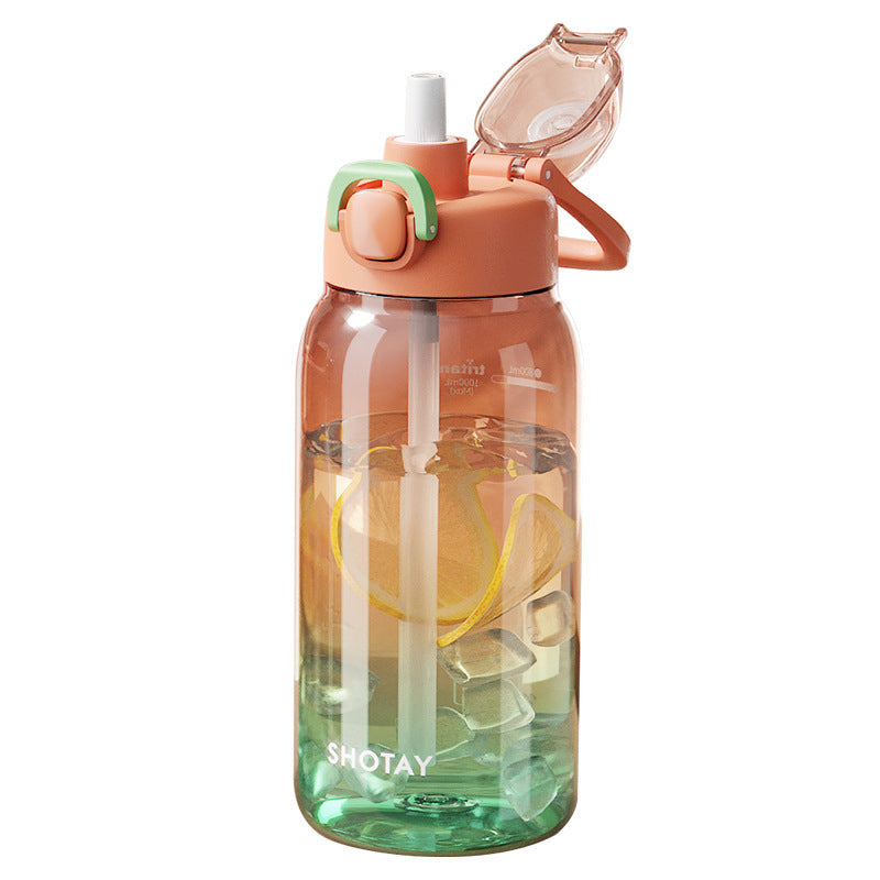 1000ML Cute Water Straw Leakproof Water Bottles