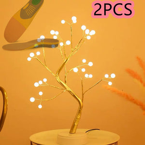 Mini Christmas Tree Copper Wire Garland Lamp Led Night light