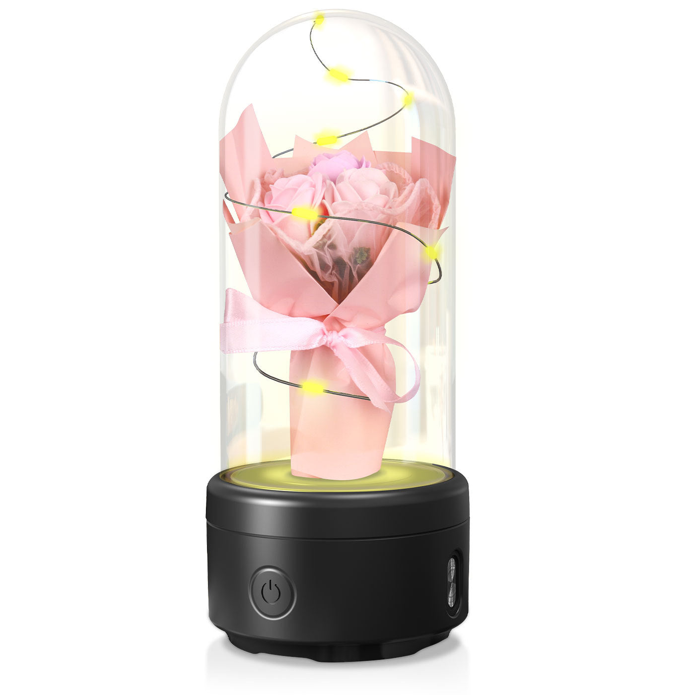 Creative 2 In 1 Bouquet LED Light And Bluetooth Speaker Rose Luminous Night Light