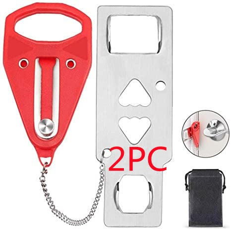 Portable safety door lock temporary door stop