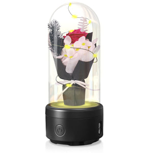 Creative 2 In 1 Bouquet LED Light And Bluetooth Speaker Rose Luminous Night Light