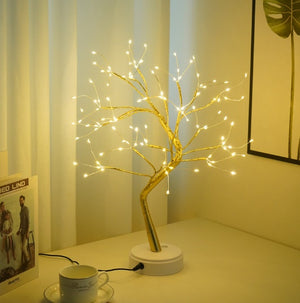 Mini Christmas Tree Copper Wire Garland Lamp Led Night light