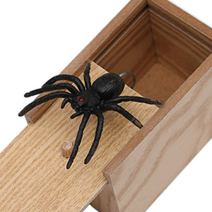 Trick Spider Funny Scare Wooden Box Quality Prank Wooden Scare Box