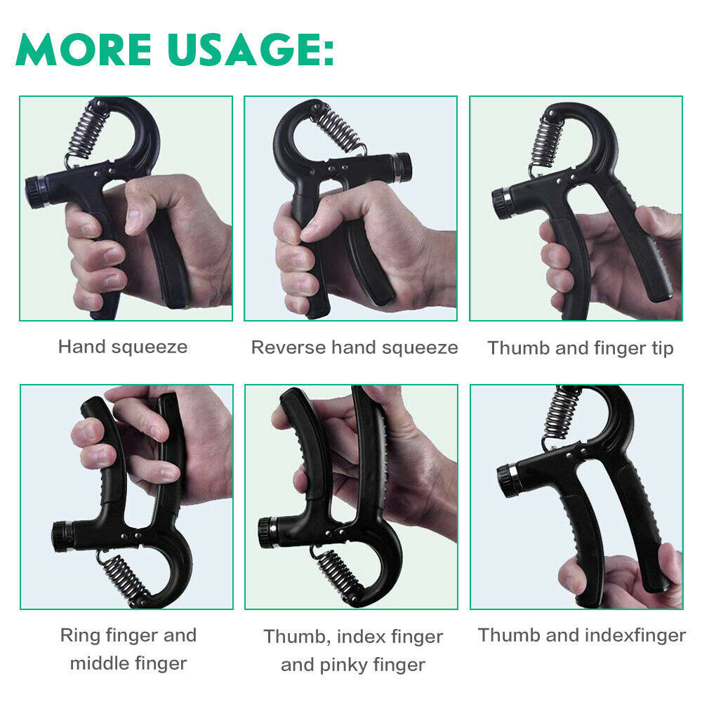 Adjustable Hand Grip Strength Strengthener Trainer Full Set